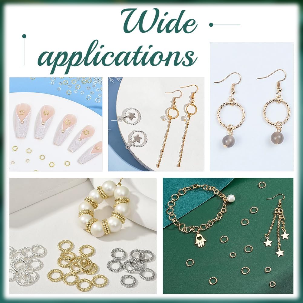 24K Gold Plated Jump Rings, 60pcs 8mm Closed Jump Rings 18 Gauge Gold O-Ring Connector Brass Solder Connector Rings for Earrings Bracelet Necklace Jewelry Making