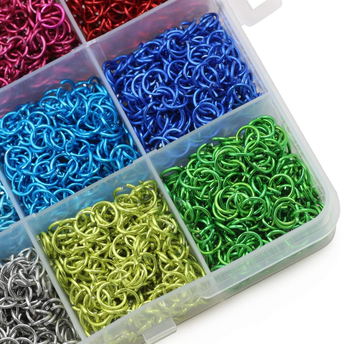 About 7200 Pieces 24 Colors Jump Rings Jewelry Accessories 6mm Jewelry Open Jump Rings for Necklace, Bracelet, Necklace, Chain Jewelry Making