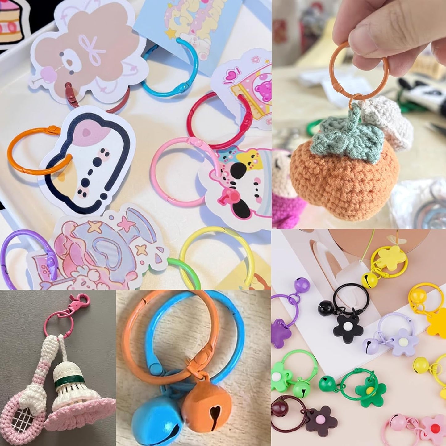 130pcs 1 1/5" Colorful Binder Rings Metal Office Book Rings Paper Rings for Index Cards Flashcards Notebooks, Keychain Keyring Binder Rings for Office School Home, 10 Colors