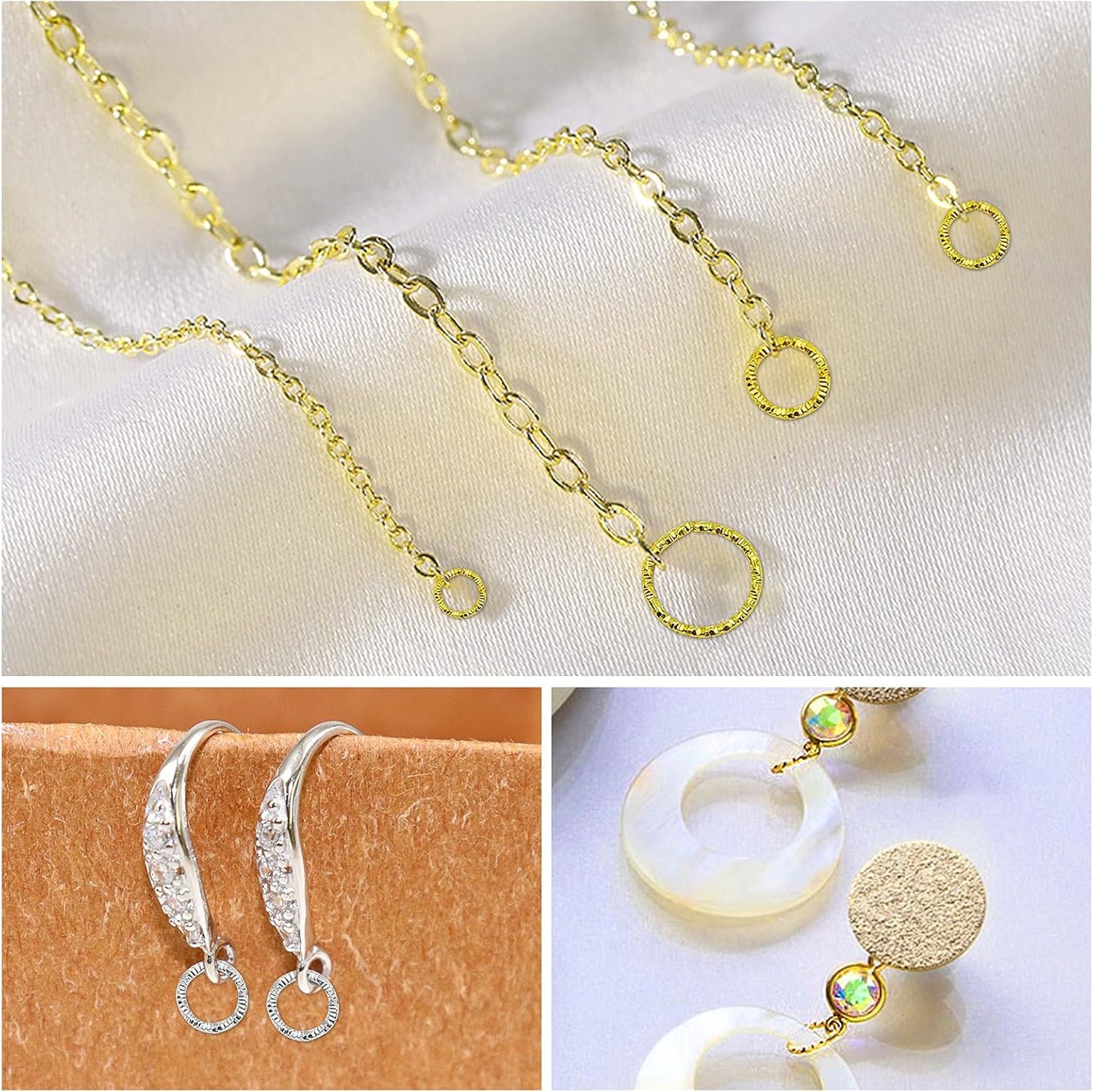 600 Pieces Twisted Gold Connector Open Jump Rings, 8/10/12/15mm O-Ring Connector Jewelry Accessories Round Frames for Making DIY Earrings Bracelet Necklace Keychain Pendant Crafts (Gold/Silver)