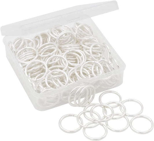 100 Pieces Open Jump Rings 20mm Silver Jewelry Connectors for Jewelry Accessories Making Supplies, Bracelets, Keychains, Necklaces, Anklets, Crafts (Silver)
