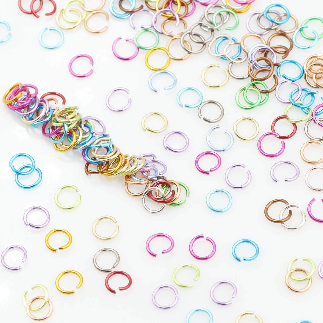 About 7200 Pieces 24 Colors Jump Rings Jewelry Accessories 6mm Jewelry Open Jump Rings for Necklace, Bracelet, Necklace, Chain Jewelry Making