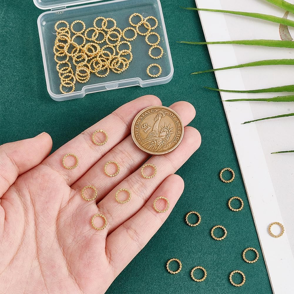 24K Gold Plated Jump Rings, 60pcs 8mm Closed Jump Rings 18 Gauge Gold O-Ring Connector Brass Solder Connector Rings for Earrings Bracelet Necklace Jewelry Making