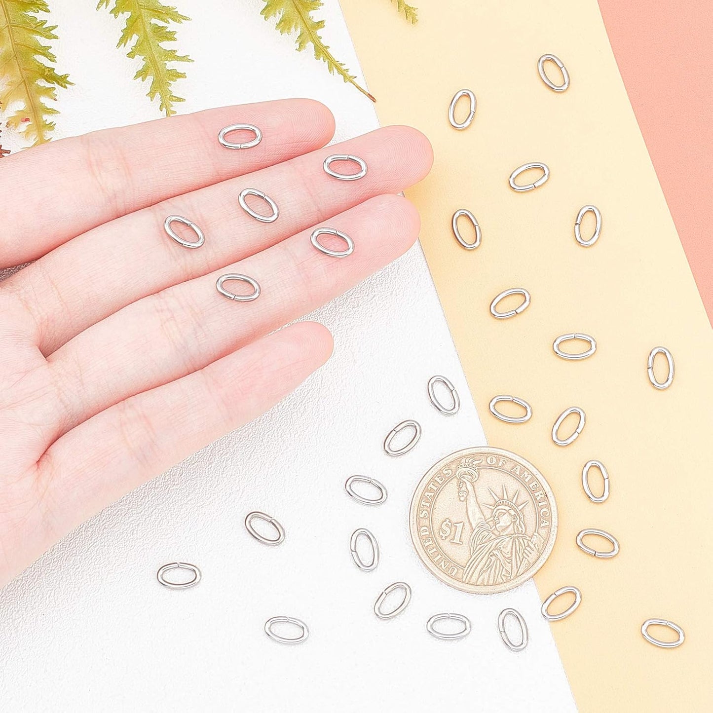 10g 8x5mm Stainless Steel Open Oval Jump Rings Jewelry DIY Accessories for Bracelet Necklace Making, Approx. 66pcs/10g