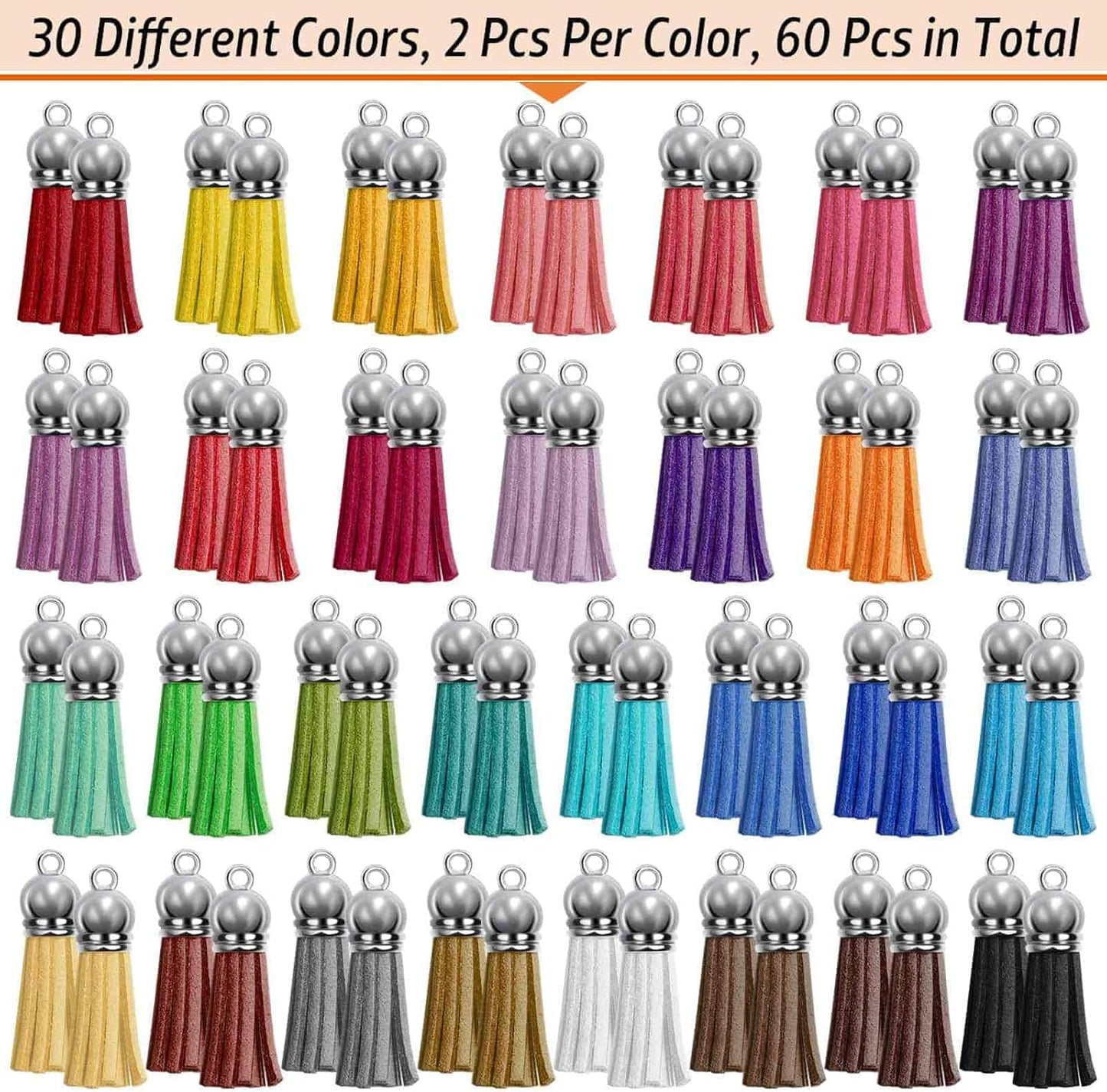 270pcs keychain tassel and ring kit with extender chain, jump ring and eye pin for crafts