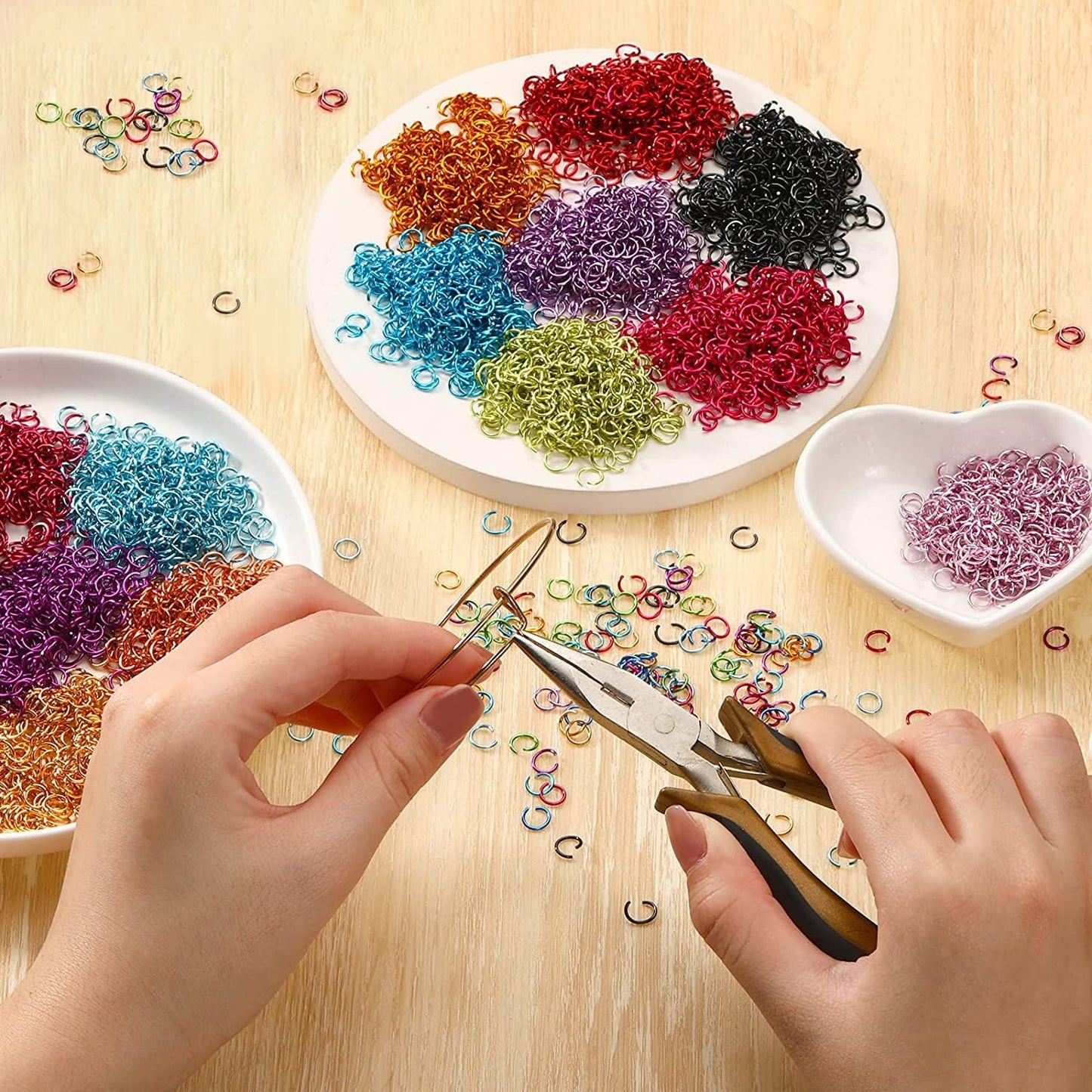 About 7200 Pieces 24 Colors Jump Rings Jewelry Accessories 6mm Jewelry Open Jump Rings for Necklace, Bracelet, Necklace, Chain Jewelry Making