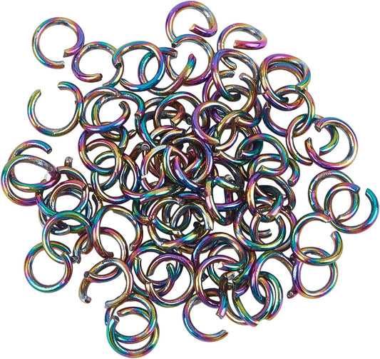 100pcs Stainless Steel Jump Rings Vacuum Plated Jump Rings Rainbow Color Finger Jump Rings for Bracelet Earrings Necklace Jewelry Making, 5x0.8mm