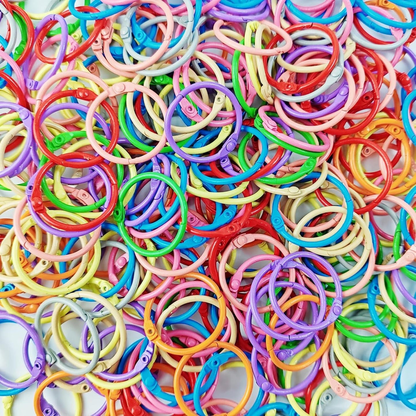 130pcs 1 1/5" Colorful Binder Rings Metal Office Book Rings Paper Rings for Index Cards Flashcards Notebooks, Keychain Keyring Binder Rings for Office School Home, 10 Colors