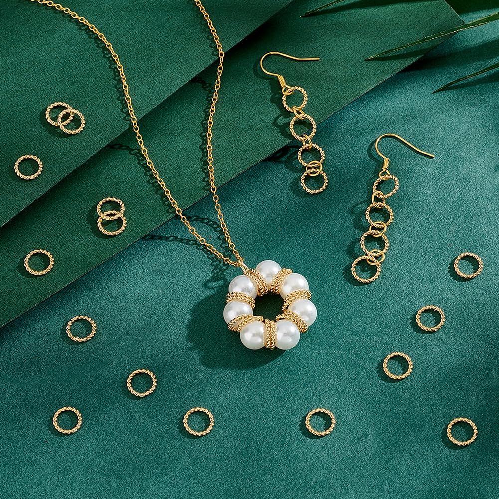 24K Gold Plated Jump Rings, 60pcs 8mm Closed Jump Rings 18 Gauge Gold O-Ring Connector Brass Solder Connector Rings for Earrings Bracelet Necklace Jewelry Making